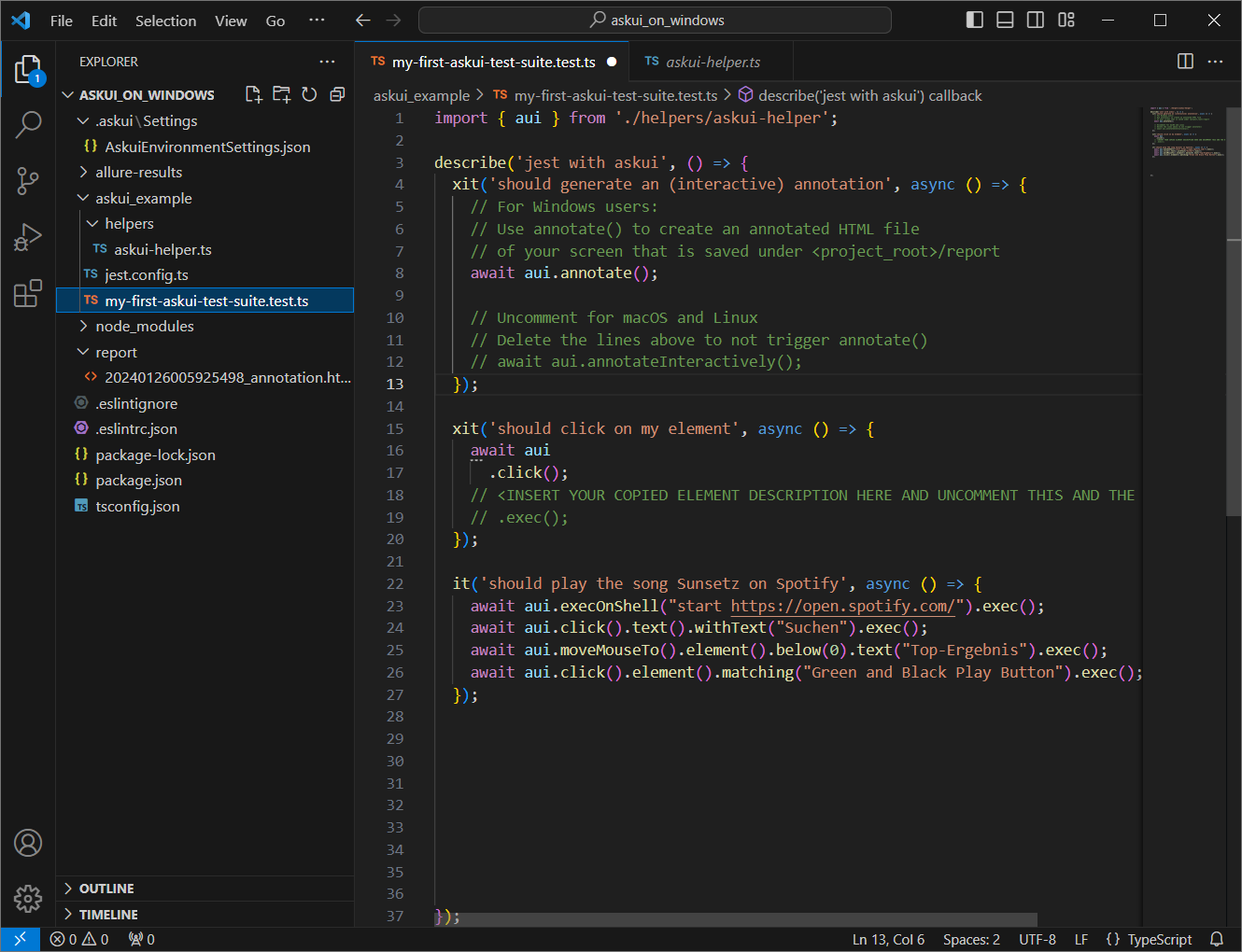 AskUI Project Visual Studio Code