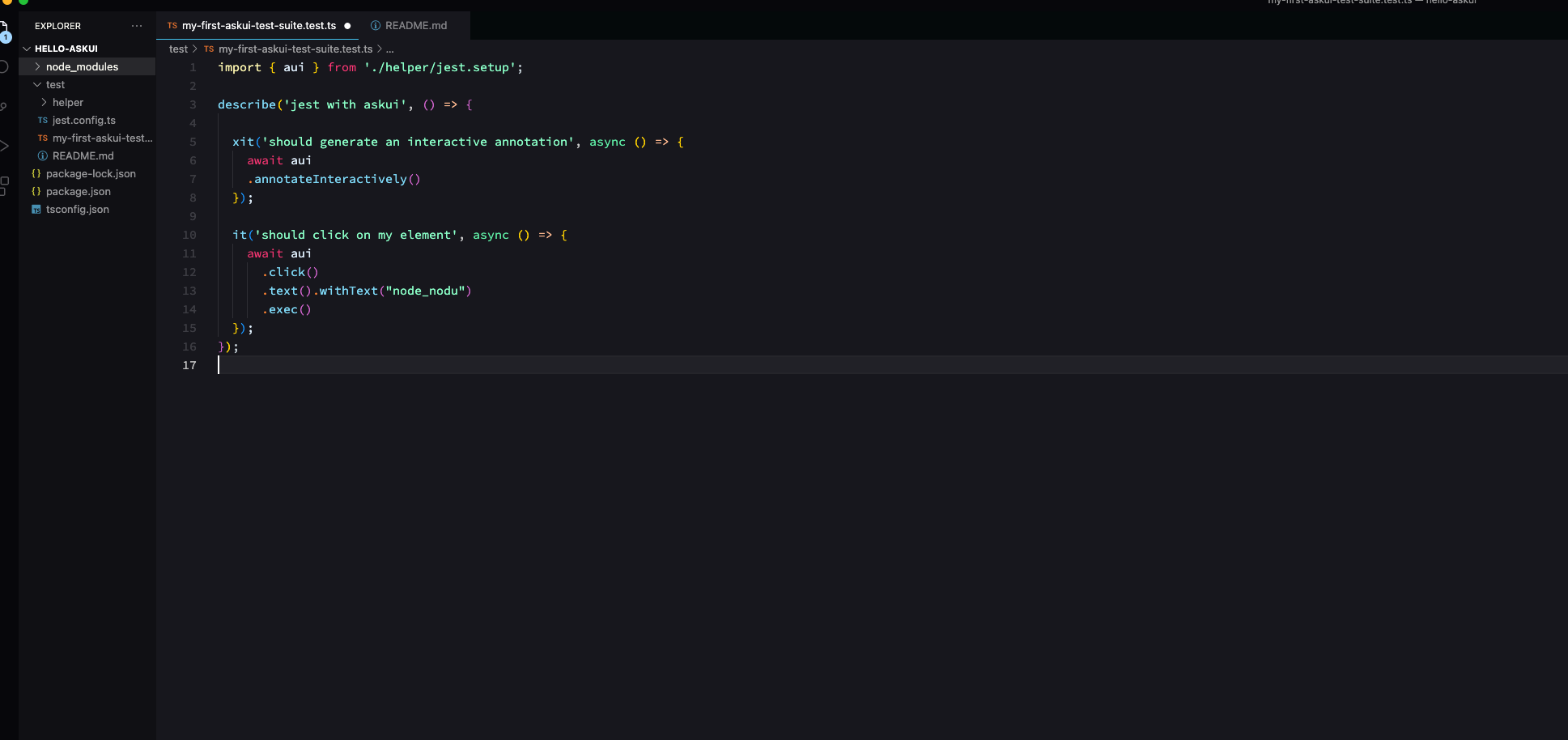 Screenshot of Visual Studio Code without annotations.