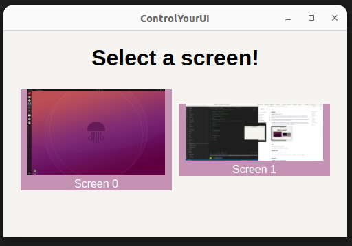 Select Monitor Option